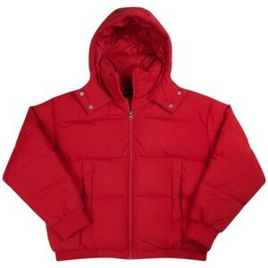 Lucky Brand Red Hooded Puffer Jacket Women's Size Medium Winter Quilted Coat